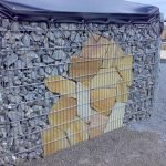 Габион с включениями сланца